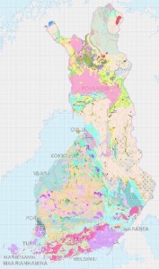 Suomen kallioperän yksiköihin voi tutustua Geologian tutkimuskeskuksen Maankamara-palvelussa (klikkaa kuvaa).